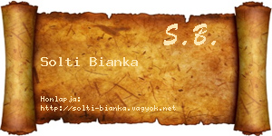 Solti Bianka névjegykártya